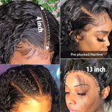 Geeta Transparent Lace Wig 13x6 Human Hair Curly Wigs 30 32 Inch Deep Wave Frontal Wig Pre Plucked 13x4 Lace Front Wig For Women