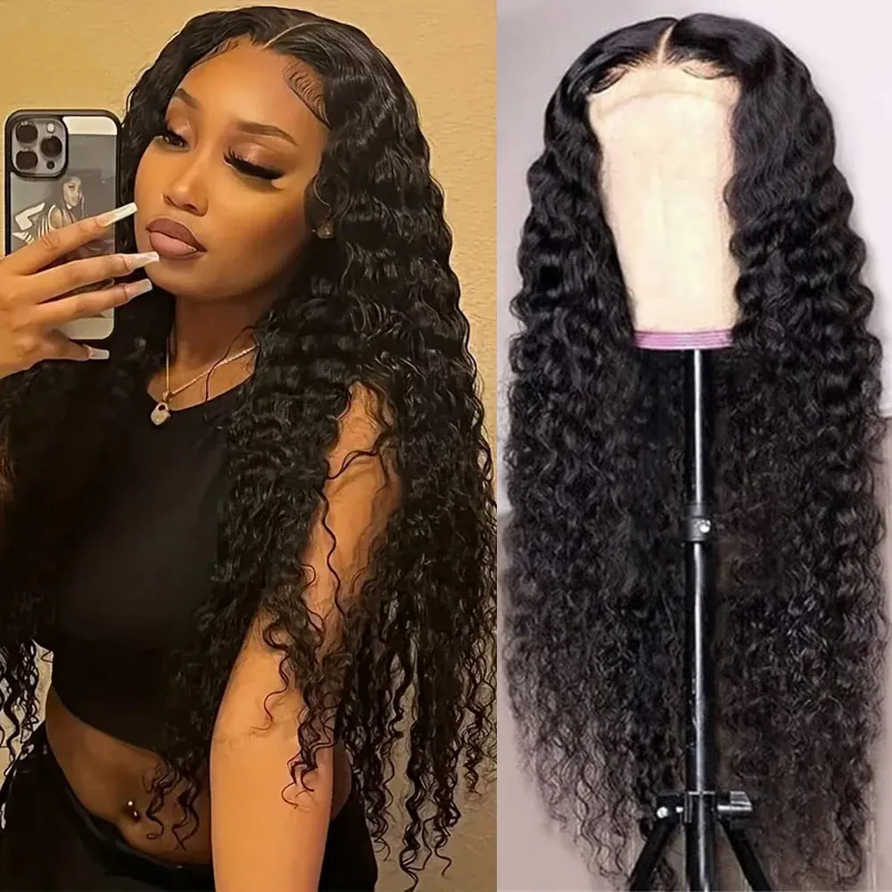 Geeta Transparent Lace Wig 13x6 Human Hair Curly Wigs 30 32 Inch Deep Wave Frontal Wig Pre Plucked 13x4 Lace Front Wig For Women