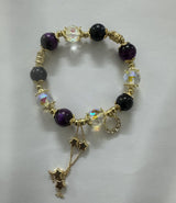 Gentian Crystal Bracelet with Fragrance and Purple Tiger Eye Natural Stone Colored Beaded Bracelet for Women's Party Gifts