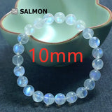Genuine Natural Blue Light Moonstone Crystal Clear Round Beads Bracelet Healing Stone Moonstone Women 6mm 7mm 8mm 9mm 10mm AAAAA