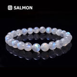 Genuine Natural Blue Light Moonstone Crystal Clear Round Beads Bracelet Healing Stone Moonstone Women 6mm 7mm 8mm 9mm 10mm AAAAA