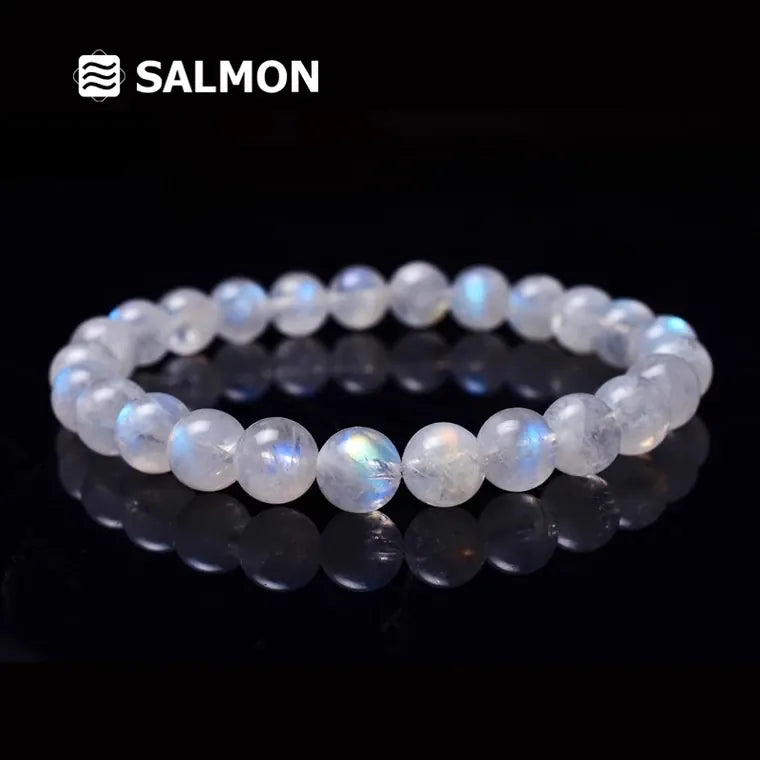 Genuine Natural Blue Light Moonstone Crystal Clear Round Beads Bracelet Healing Stone Moonstone Women 6mm 7mm 8mm 9mm 10mm AAAAA