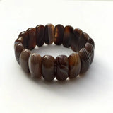 Genuine Natural Botswana Agate Gemstone Bracelets Woman Lady Stretch Crystal Rectangle Bead Bangle Onyx Bracelet 10*25mm