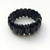 Genuine Natural Botswana Agate Gemstone Bracelets Woman Lady Stretch Crystal Rectangle Bead Bangle Onyx Bracelet 10*25mm