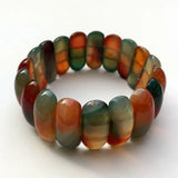 Genuine Natural Botswana Agate Gemstone Bracelets Woman Lady Stretch Crystal Rectangle Bead Bangle Onyx Bracelet 10*25mm