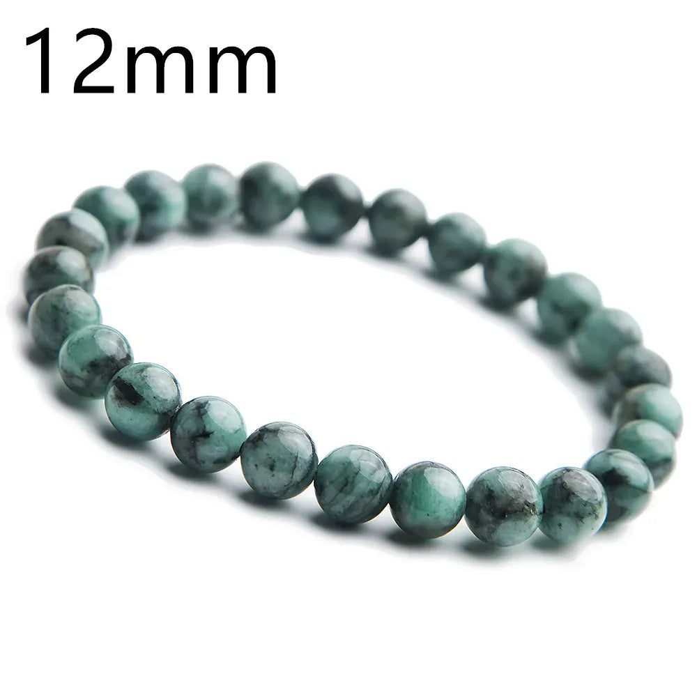 Genuine Natural Green Emerald Crystal Round Beads Bracelet 7mm 8mm 9mm 10mm Gemstone Women Stone Rarest Bracelet Jewelry AAAAA