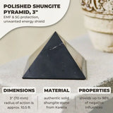 Genuine Natural Shungite Pyramid Tower Energy Crystals Raw Gemstone Point Stone,Healing Chakra Balancing Radiation 1pc