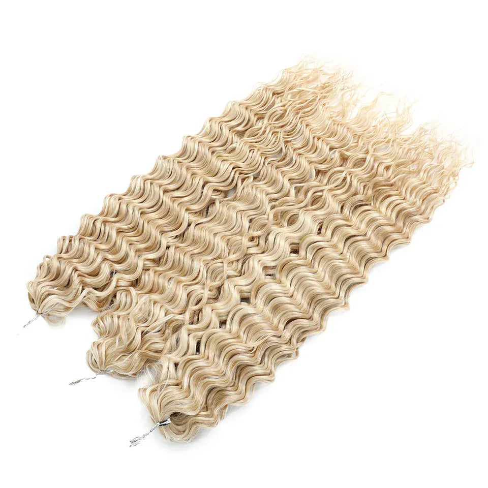 Gladys 24 Inch Ariel Water Wave Crochet Hair Extensions 300g/3pcs Blonde Black 60cm Braids Twist Hair Synthetic Hair Extensions