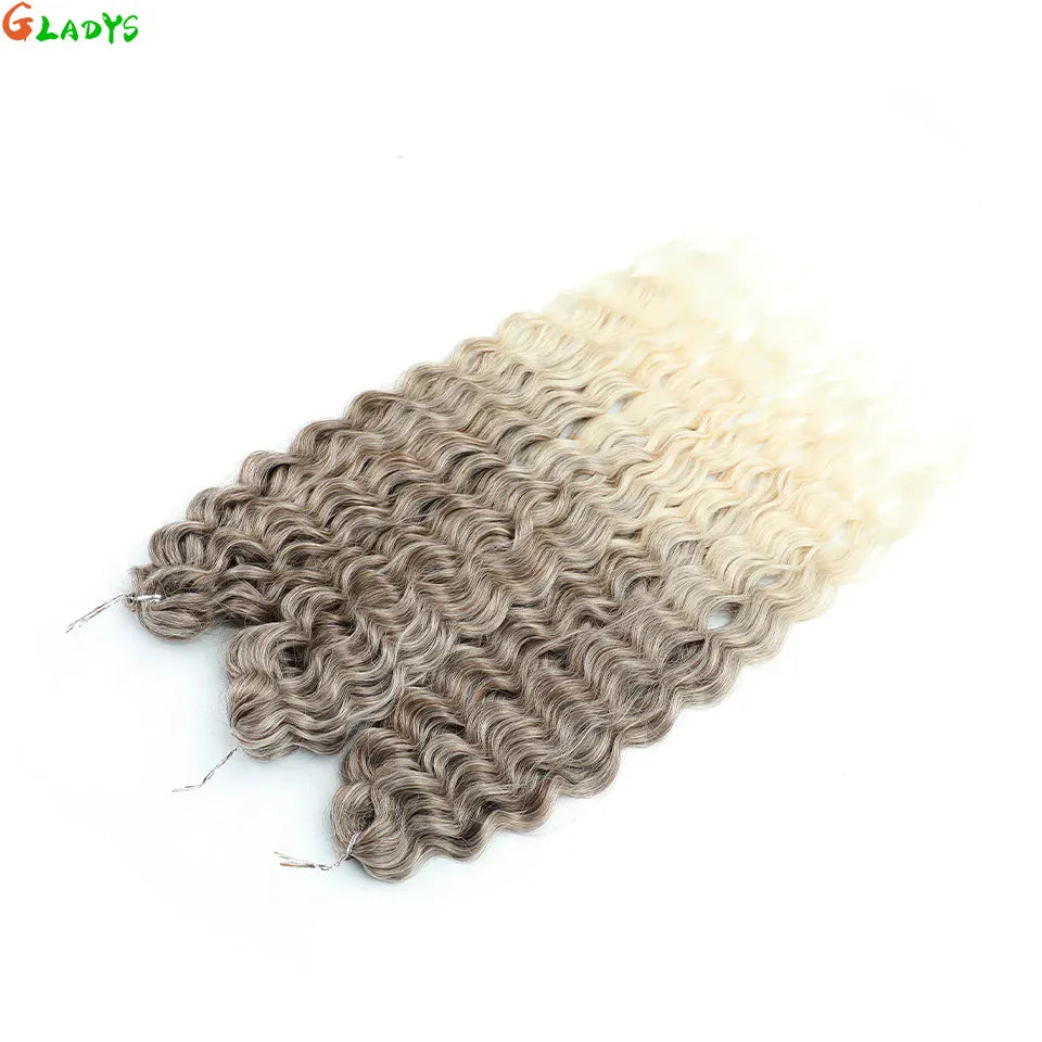 Gladys 24 Inch Ariel Water Wave Crochet Hair Extensions 300g/3pcs Blonde Black 60cm Braids Twist Hair Synthetic Hair Extensions