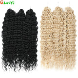 Gladys 24 Inch Ariel Water Wave Crochet Hair Extensions 300g/3pcs Blonde Black 60cm Braids Twist Hair Synthetic Hair Extensions
