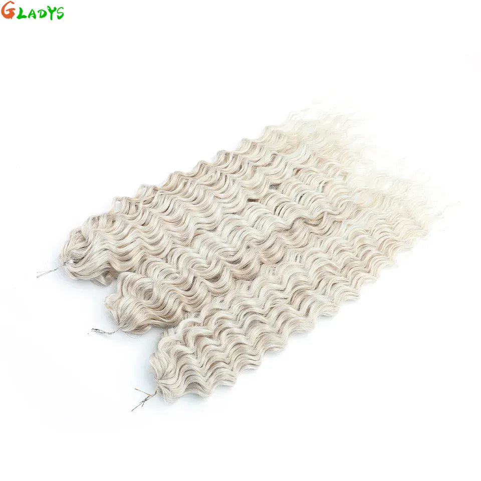 Gladys 24 Inch Ariel Water Wave Crochet Hair Extensions 300g/3pcs Blonde Black 60cm Braids Twist Hair Synthetic Hair Extensions