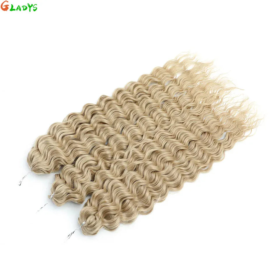 Gladys 24 Inch Ariel Water Wave Crochet Hair Extensions 300g/3pcs Blonde Black 60cm Braids Twist Hair Synthetic Hair Extensions