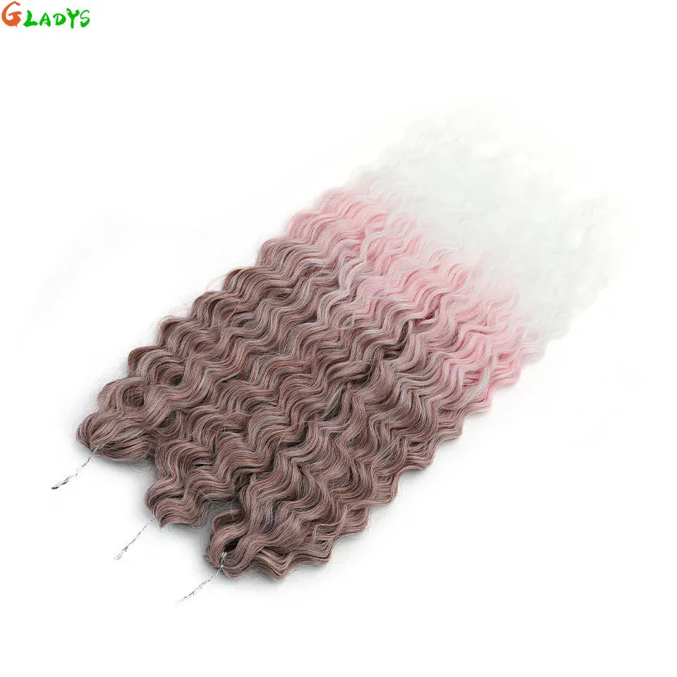 Gladys 24 Inch Ariel Water Wave Crochet Hair Extensions 300g/3pcs Blonde Black 60cm Braids Twist Hair Synthetic Hair Extensions