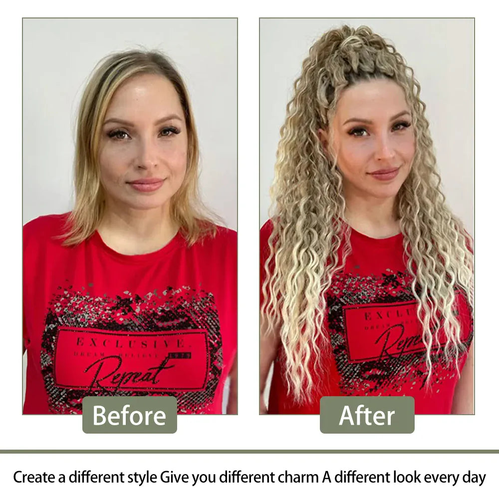 Gladys 24 Inch Ariel Water Wave Crochet Hair Extensions 300g/3pcs Blonde Black 60cm Braids Twist Hair Synthetic Hair Extensions