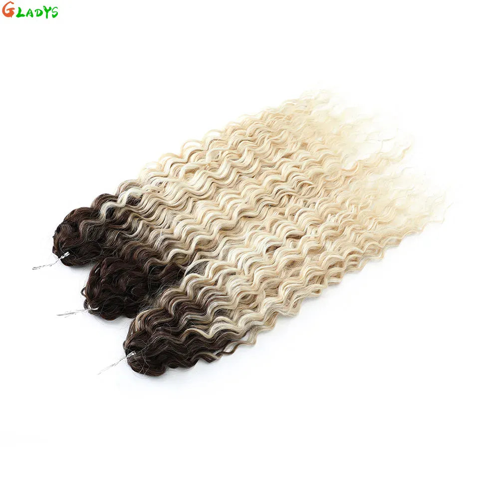 Gladys 24 Inch Ariel Water Wave Crochet Hair Extensions 300g/3pcs Blonde Black 60cm Braids Twist Hair Synthetic Hair Extensions