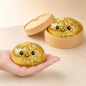 Glitter Dumpling Squishy Toy with Gift Box, Soft Slow Rising Sensory Stress Relief Squeeze Toy