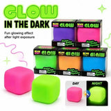 Glow Ice Cube Squishy Fidget Toy, Slow Rising Maltose Sensory Stress Relief Squeeze Ball