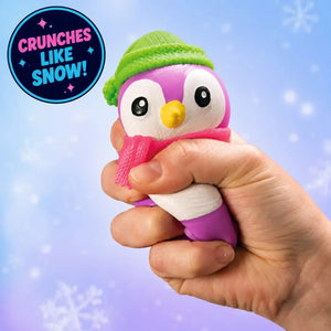 Glow in the Dark Arctic Penguin Crunchy Squishy Fidget Toy, Sensory Stress Relief Squeeze