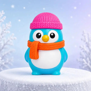Glow in the Dark Arctic Penguin Crunchy Squishy Fidget Toy, Sensory Stress Relief Squeeze