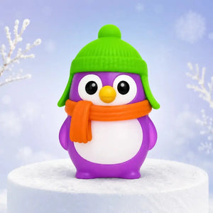 Glow in the Dark Arctic Penguin Crunchy Squishy Fidget Toy, Sensory Stress Relief Squeeze
