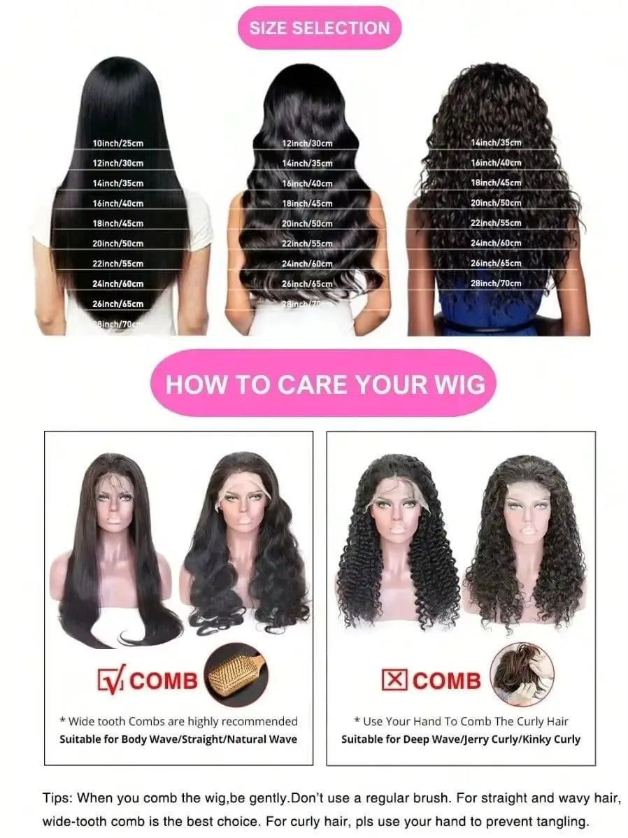 Glueless Body Wave Lace Front Wig 42 Inch 5x5 13x4 13x6 Transparent Lace 250 Density Brazilian Human Hair For Women Pre Plucked