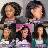Glueless Kinky Curly Bob Wigs Malaysian Human Hair Wig 13x4 HD Lace Frontal Wigs Wear and Go Short Deep Curly Bob Wigs of Women