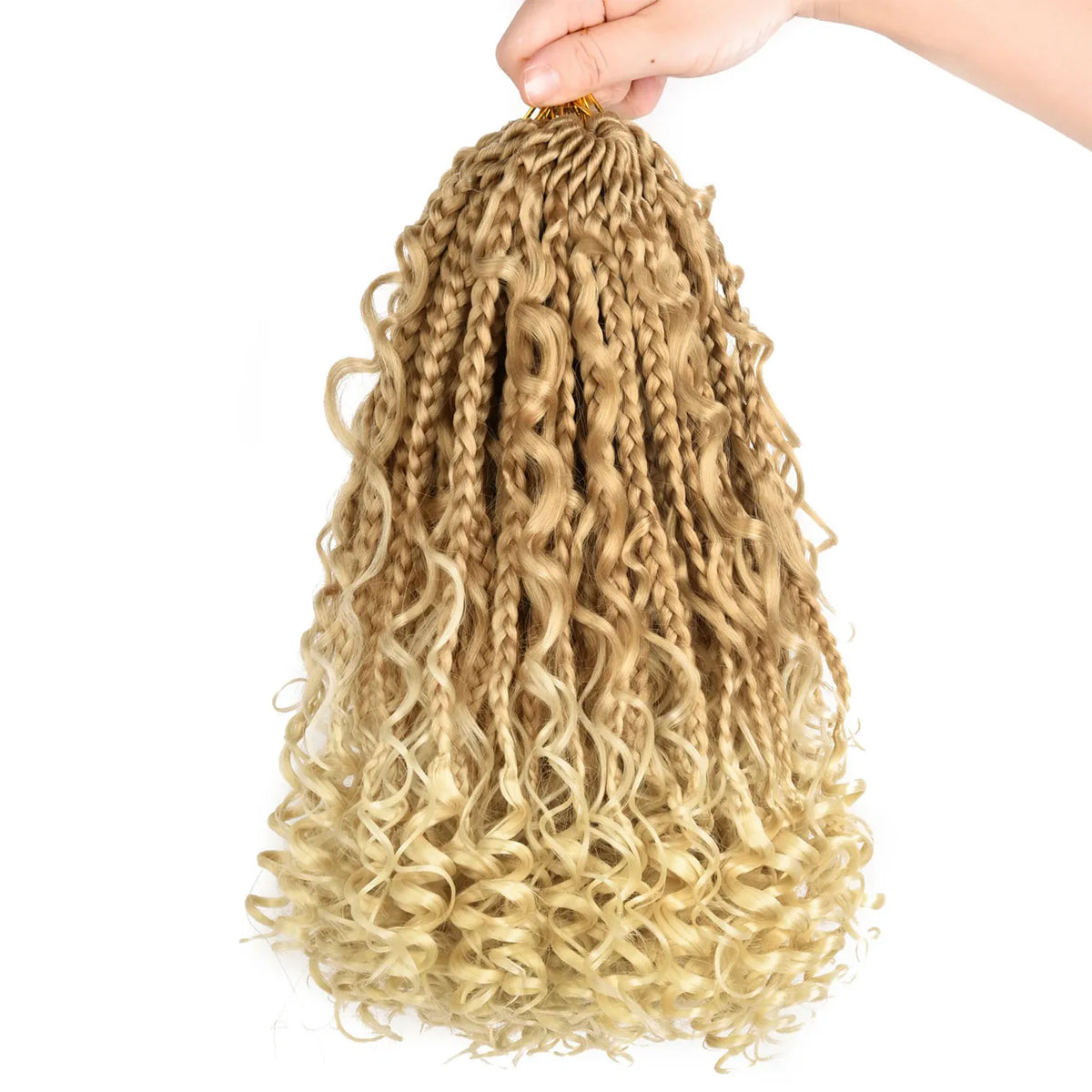 Goddess Box Braids Crochet Hair 10 Inch Pre Looped Boho Crochet Braids with Curly Ends, 8 Packs Synthetic Crochet Hair for Women