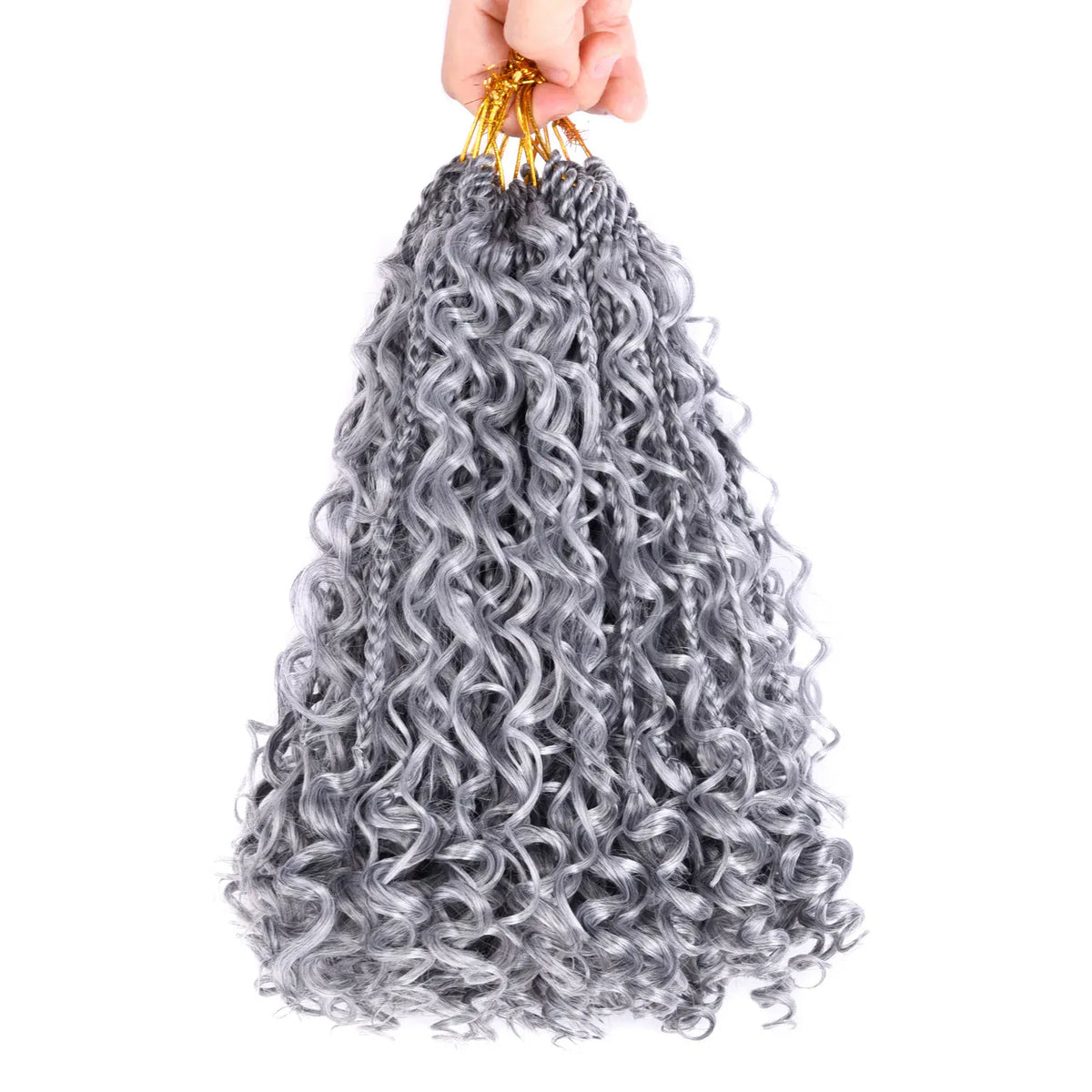 Goddess Box Braids Crochet Hair 10 Inch Pre Looped Boho Crochet Braids with Curly Ends, 8 Packs Synthetic Crochet Hair for Women