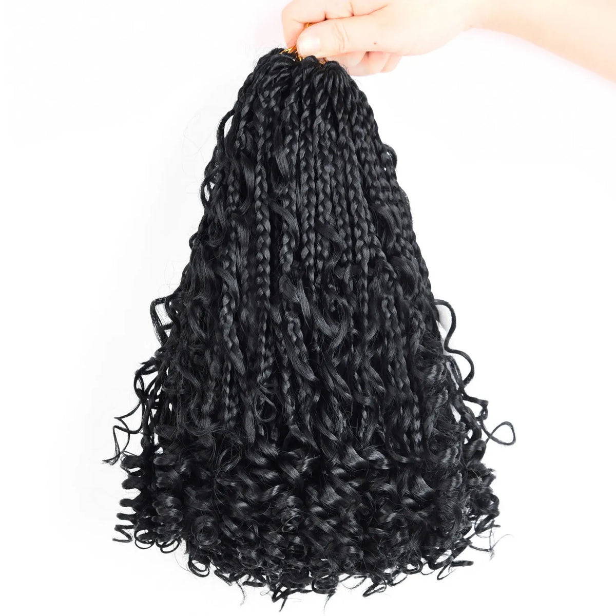Goddess Box Braids Crochet Hair 10 Inch Pre Looped Boho Crochet Braids with Curly Ends, 8 Packs Synthetic Crochet Hair for Women