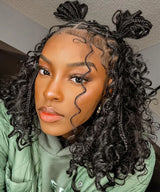 Goddess Box Braids Crochet Hair 10 Inch Pre Looped Boho Crochet Braids with Curly Ends, 8 Packs Synthetic Crochet Hair for Women