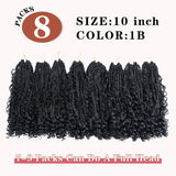 Goddess Box Braids Crochet Hair 10 Inch Pre Looped Boho Crochet Braids with Curly Ends, 8 Packs Synthetic Crochet Hair for Women