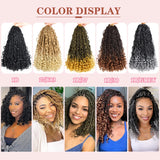 Goddess Box Braids Crochet Hair 10 Inch Pre Looped Boho Crochet Braids with Curly Ends, 8 Packs Synthetic Crochet Hair for Women