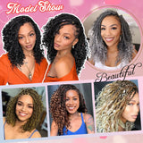Goddess Box Braids Crochet Hair 10 Inch Pre Looped Boho Crochet Braids with Curly Ends, 8 Packs Synthetic Crochet Hair for Women