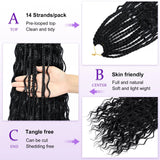 Goddess Box Braids Crochet Hair 18 Inch 8 Packs Pre-looped Boho Box Braids with Curly Ends Lightweight Synthetic Braiding Hair Extensions for Women