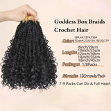 Goddess Box Braids Crochet Hair  8 Inch Pre Looped Boho Crochet Braids with Curly Ends, 8 Packs Synthetic Crochet Hair for Women