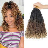 Goddess Box Braids Crochet Hair  8 Inch Pre Looped Boho Crochet Braids with Curly Ends, 8 Packs Synthetic Crochet Hair for Women