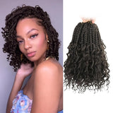 Goddess Box Braids Crochet Hair  8 Inch Pre Looped Boho Crochet Braids with Curly Ends, 8 Packs Synthetic Crochet Hair for Women