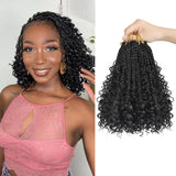 Goddess Box Braids Crochet Hair  8 Inch Pre Looped Boho Crochet Braids with Curly Ends, 8 Packs Synthetic Crochet Hair for Women