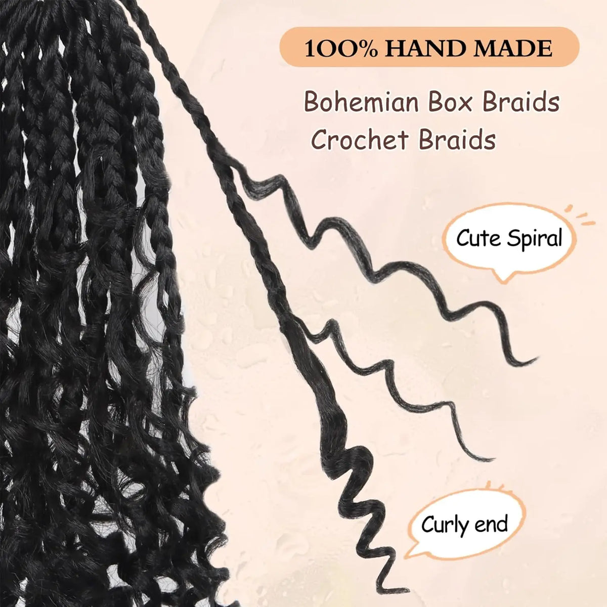 Goddess Box Braids Crochet Hair  8 Inch Pre Looped Boho Crochet Braids with Curly Ends, 8 Packs Synthetic Crochet Hair for Women