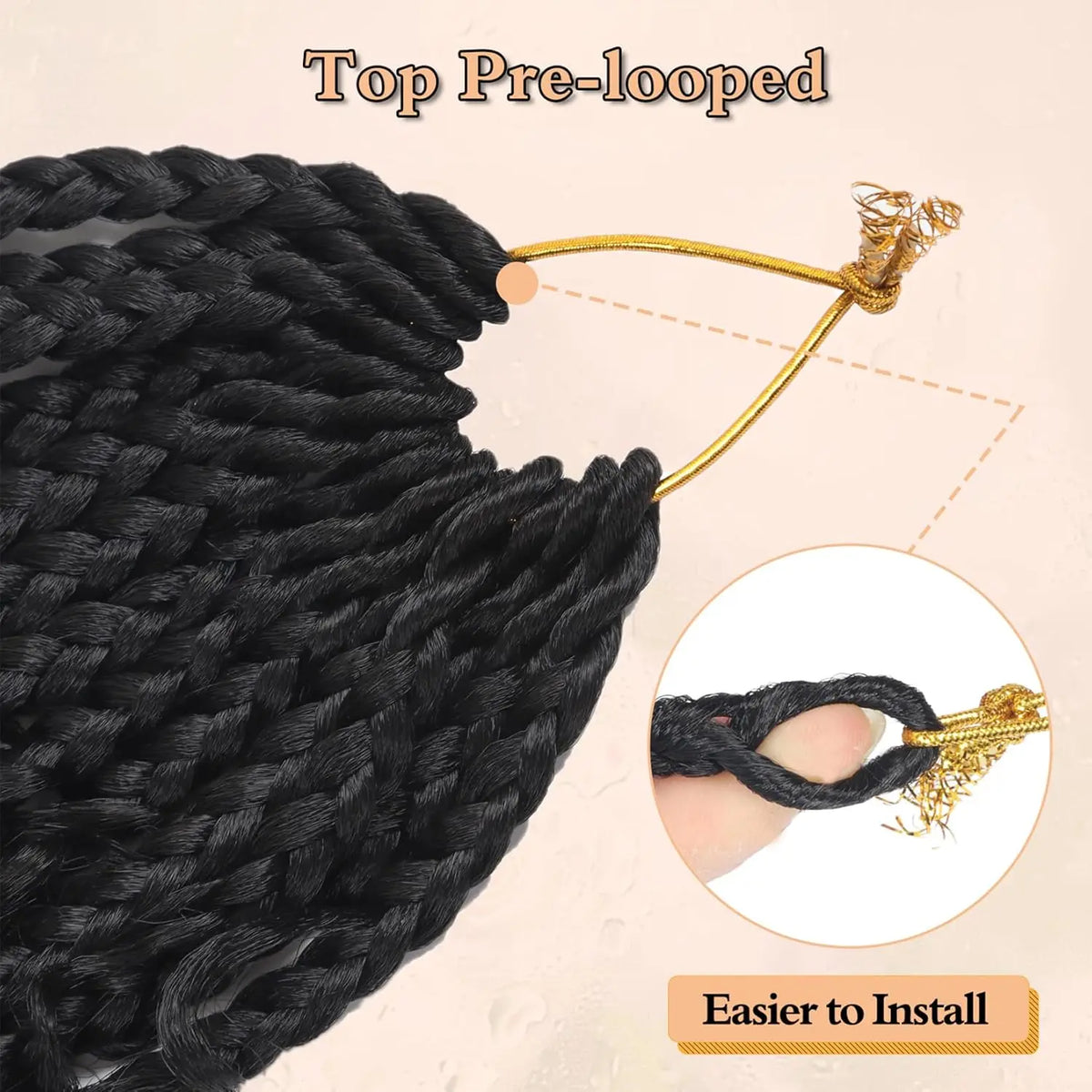 Goddess Box Braids Crochet Hair  8 Inch Pre Looped Boho Crochet Braids with Curly Ends, 8 Packs Synthetic Crochet Hair for Women