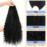 Goddess Box Braids Crochet Hair 8 Packs Crochet Box Braids Curly Ends Boho Box Braid Crochet Hair Prelooped Bohemian Synthetic Crochet Braids Hair for Women