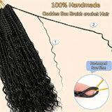 Goddess Box Braids Crochet Hair 8 Packs Crochet Box Braids Curly Ends Boho Box Braid Crochet Hair Prelooped Bohemian Synthetic Crochet Braids Hair for Women
