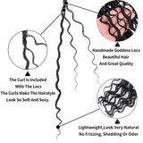 Goddess Faux Locs Crochet Braids Hair with Curly End 1B Synthetic River Locs Braiding Hair Extensions Pre Looped Braid for Women