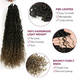 Goddess Locs Synthetic Crochet Hair 24 Inch, 8 Packs Faux Locs Crochet Hair, Boho Style River Locs Hair with Curly Ends