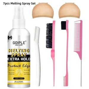 GOIPLE Lace Wig Melting Spray, Waterproof Invisible Lace Glue, Wig Bonding Adhesive with Brush and Accessories