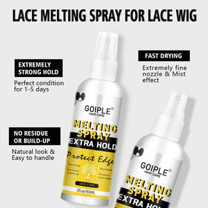 GOIPLE Lace Wig Melting Spray, Waterproof Invisible Lace Glue, Wig Bonding Adhesive with Brush and Accessories