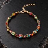 Gorgeous Winter Accessories Black Purple Blue Patterned Stone Amethyst Bracelets for Girlfriend Travel Bracelet Beads
