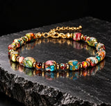 Gorgeous Winter Accessories Black Purple Blue Patterned Stone Amethyst Bracelets for Girlfriend Travel Bracelet Beads