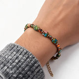 Gorgeous Winter Accessories Black Purple Blue Patterned Stone Amethyst Bracelets for Girlfriend Travel Bracelet Beads