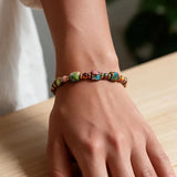Gorgeous Winter Accessories Black Purple Blue Patterned Stone Amethyst Bracelets for Girlfriend Travel Bracelet Beads
